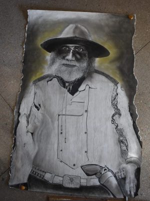 Old Cowboy (chalk on paper)
