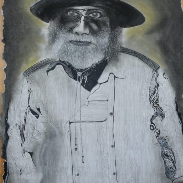Old Cowboy (chalk on paper)